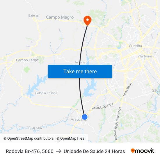 Rodovia Br-476, 5660 to Unidade De Saúde 24 Horas map