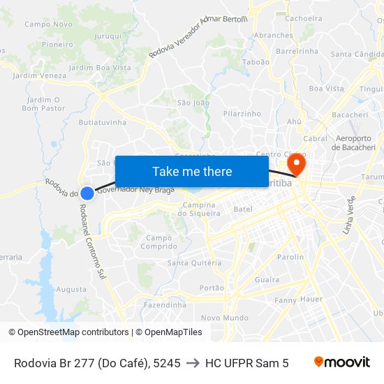 Rodovia Br 277 (Do Café), 5245 to HC UFPR Sam 5 map