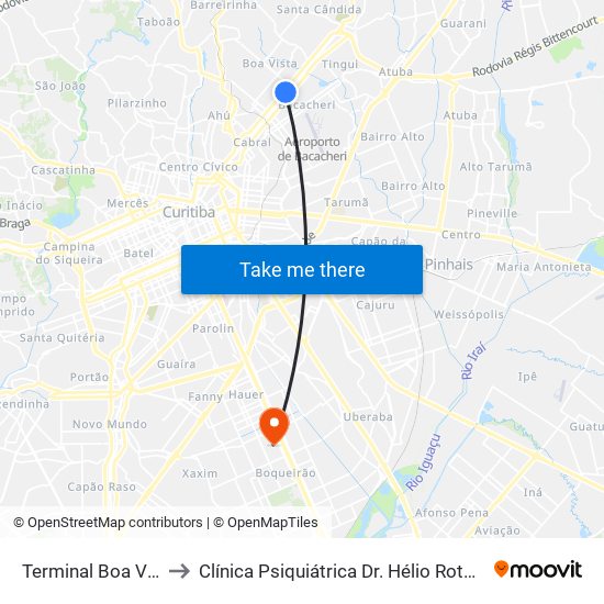 Terminal Boa Vista to Clínica Psiquiátrica Dr. Hélio Rotenberg map