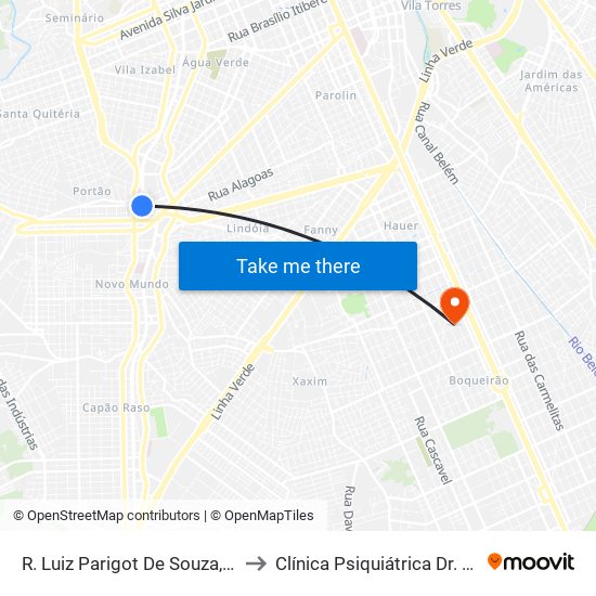 R. Luiz Parigot De Souza, Colégio Bagozzi to Clínica Psiquiátrica Dr. Hélio Rotenberg map