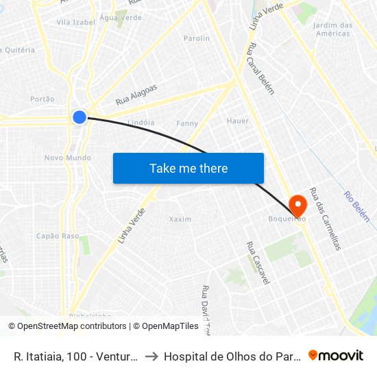 R. Itatiaia, 100 - Ventura Shopping to Hospital de Olhos do Paraná - Carmo map