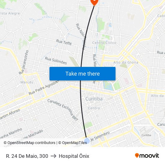 R. 24 De Maio, 300 to Hospital Ônix map