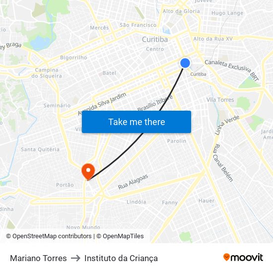 Mariano Torres to Instituto da Criança map