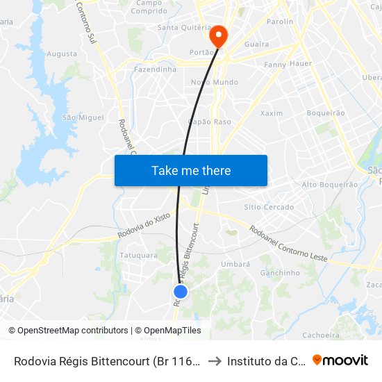 Rodovia Régis Bittencourt (Br 116) - Passarela to Instituto da Criança map