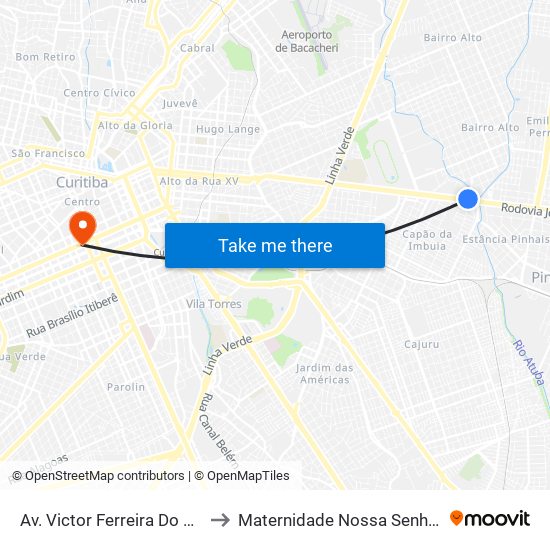 Av. Victor Ferreira Do Amaral, 3377 to Maternidade Nossa Senhora de Fátima map