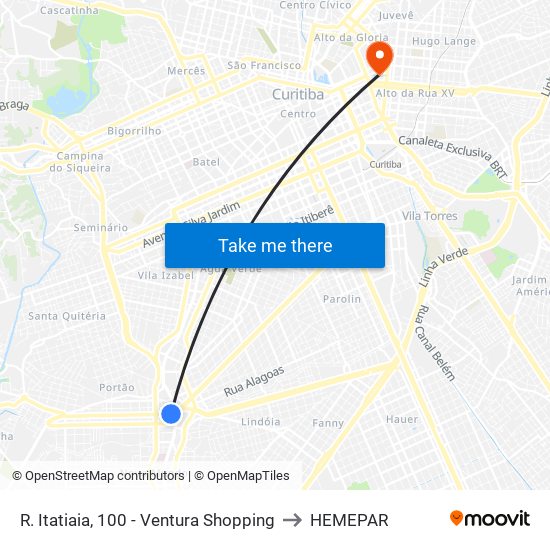 R. Itatiaia, 100 - Ventura Shopping to HEMEPAR map