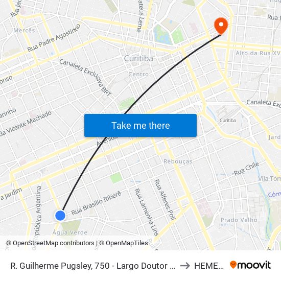 R. Guilherme Pugsley, 750 - Largo Doutor Acir Mullinari to HEMEPAR map