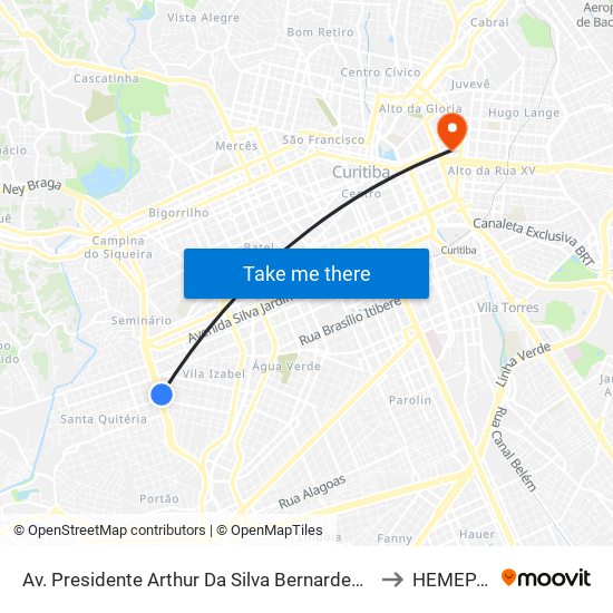 Av. Presidente Arthur Da Silva Bernardes, 607 to HEMEPAR map