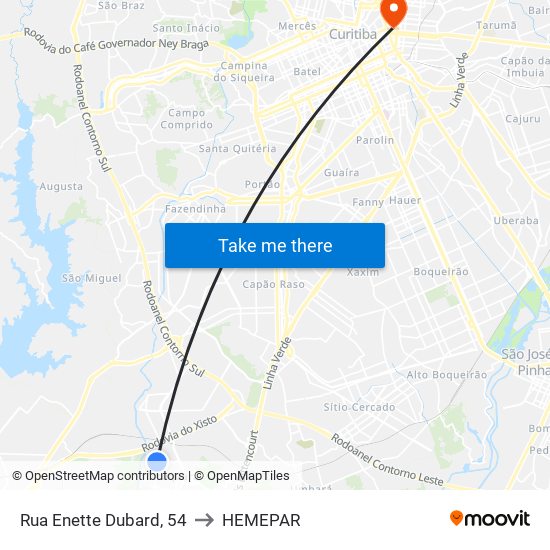 Rua Enette Dubard, 54 to HEMEPAR map