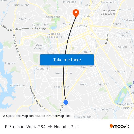 R. Emanoel Voluz, 284 to Hospital Pilar map