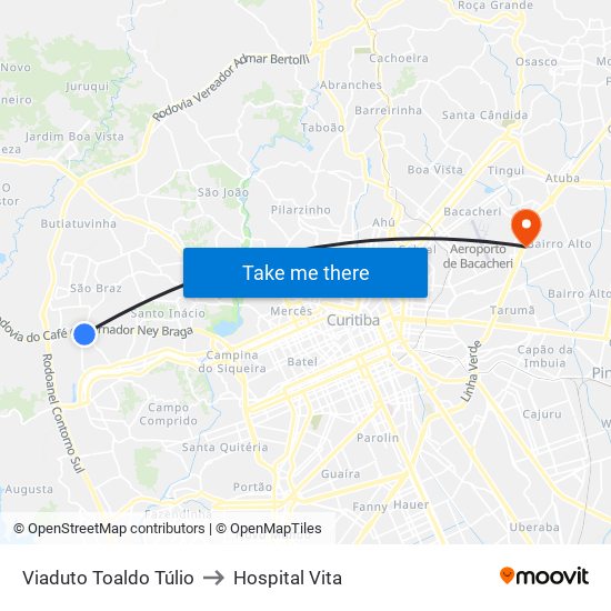 Viaduto Toaldo Túlio to Hospital Vita map