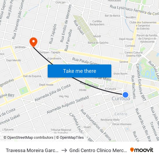 Travessa Moreira Garcez to Gndi Centro Clínico Mercês map