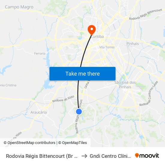 Rodovia Régis Bittencourt (Br 116) - Passarela to Gndi Centro Clínico Mercês map
