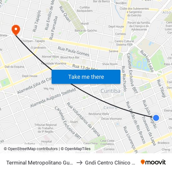 Terminal Metropolitano Guadalupe to Gndi Centro Clínico Mercês map