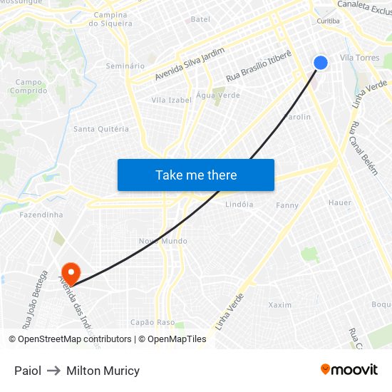 Paiol to Milton Muricy map