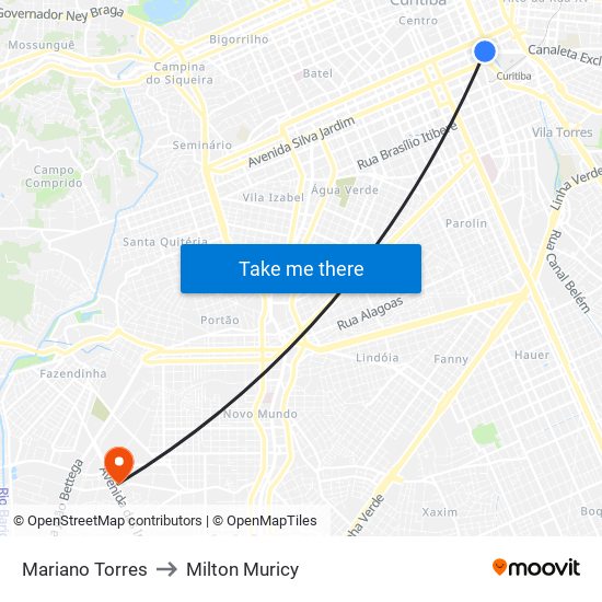 Mariano Torres to Milton Muricy map