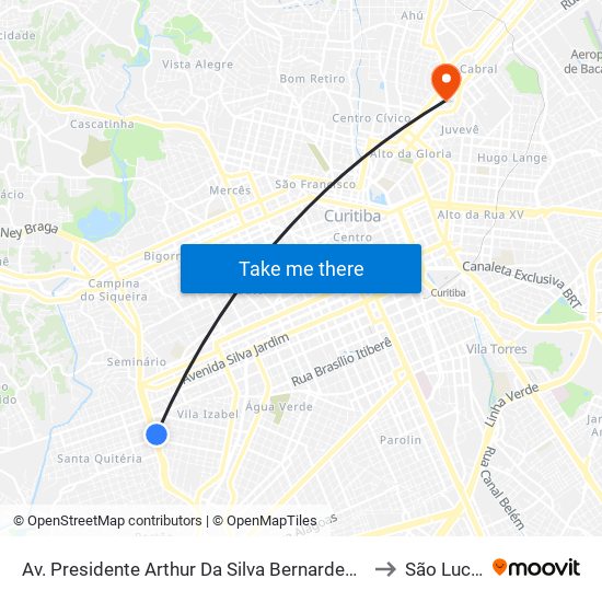 Av. Presidente Arthur Da Silva Bernardes, 607 to São Lucas map