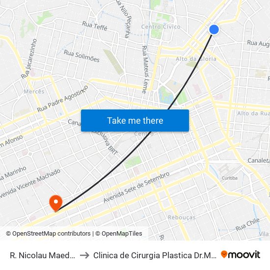 R. Nicolau Maeder, 562 to Clinica de Cirurgia Plastica Dr.Milton Daniel map