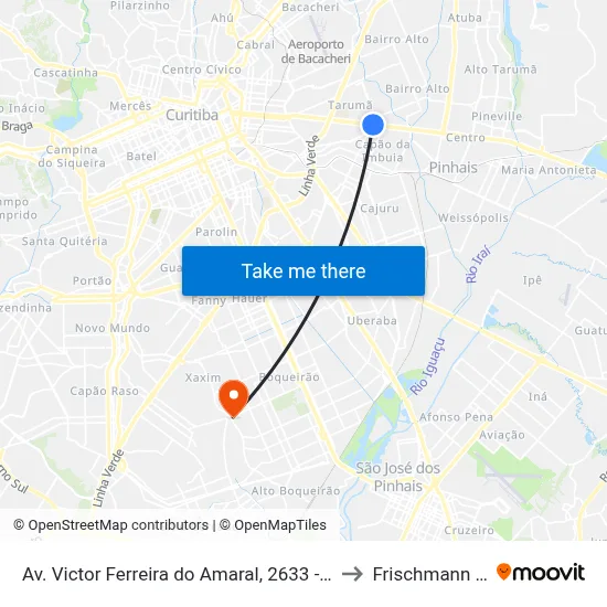 Av. Victor Ferreira do Amaral, 2633 to Frischmann Aisengart map