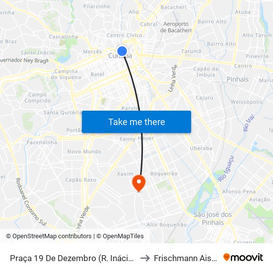 Praça 19 De Dezembro (R. Inácio Lustosa) to Frischmann Aisengart map