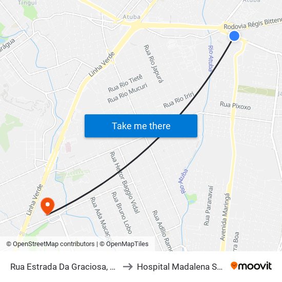 Rua Estrada Da Graciosa, 317 to Hospital Madalena Sofia map