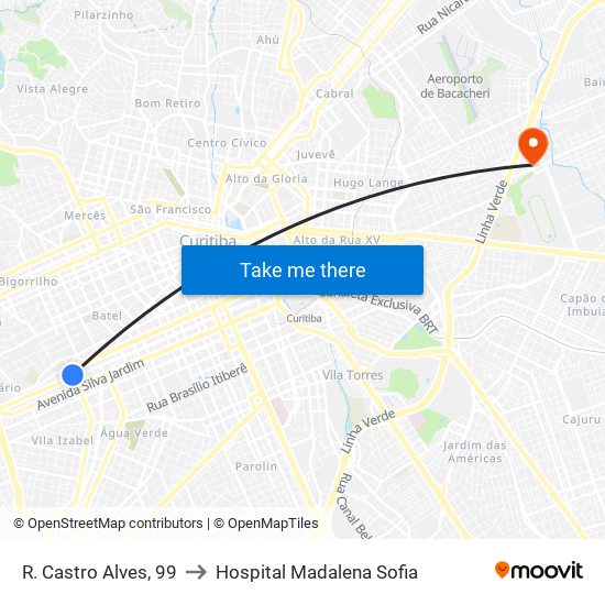 R. Castro Alves, 99 to Hospital Madalena Sofia map