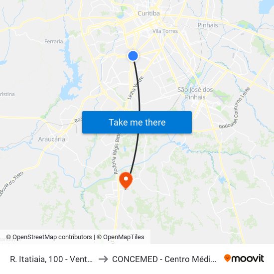 R. Itatiaia, 100 - Ventura Shopping to CONCEMED - Centro Médico e Diagnóstico map
