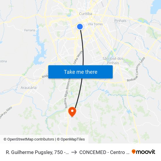 R. Guilherme Pugsley, 750 - Largo Doutor Acir Mullinari to CONCEMED - Centro Médico e Diagnóstico map