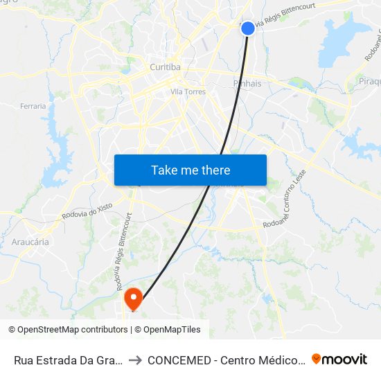 Rua Estrada Da Graciosa, 317 to CONCEMED - Centro Médico e Diagnóstico map