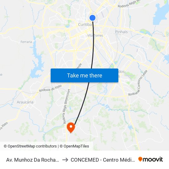 Av. Munhoz Da Rocha, 303 (Comec) to CONCEMED - Centro Médico e Diagnóstico map