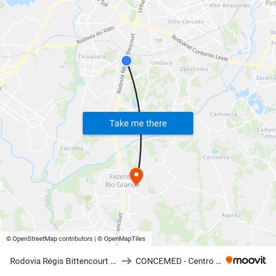 Rodovia Régis Bittencourt (Br 116) - Viaduto Pompéia to CONCEMED - Centro Médico e Diagnóstico map