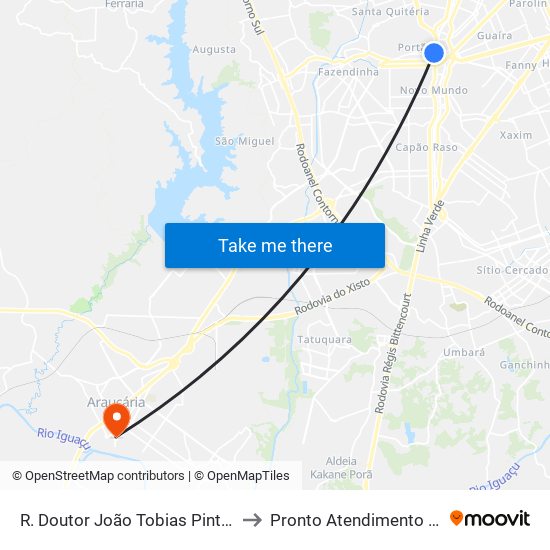 R. Doutor João Tobias Pinto Rebelo, 3500 to Pronto Atendimento Infantil (PAI) map