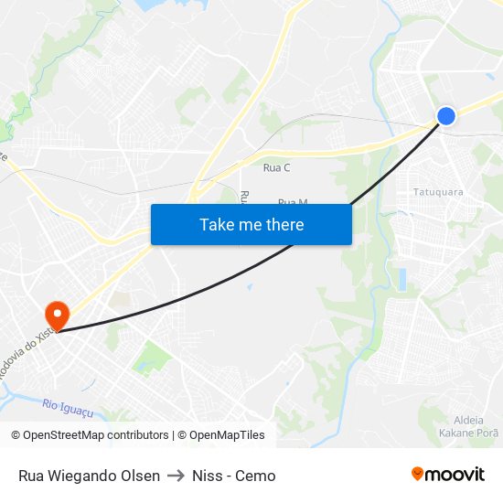 Rua Wiegando Olsen to Niss - Cemo map