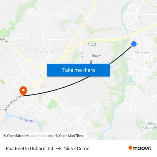Rua Enette Dubard, 54 to Niss - Cemo map