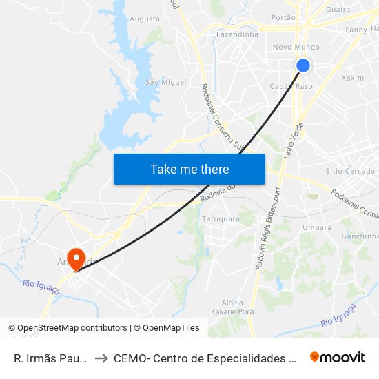 R. Irmãs Paulinas, 5600 to CEMO- Centro de Especialidades Médicas e Odontológicas map