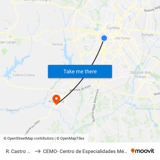 R. Castro Alves, 99 to CEMO- Centro de Especialidades Médicas e Odontológicas map