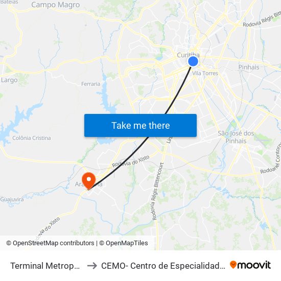Terminal Metropolitano Guadalupe to CEMO- Centro de Especialidades Médicas e Odontológicas map