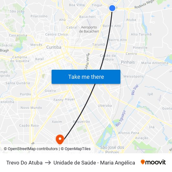 Av. Marechal Mascarenhas De Moraes, 2400 to Unidade de Saúde -  Maria Angélica map