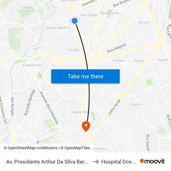 Av. Presidente Arthur Da Silva Bernardes, 607 to Hospital Dos Olhos map