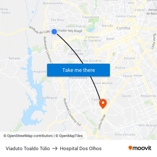 Viaduto Toaldo Túlio to Hospital Dos Olhos map