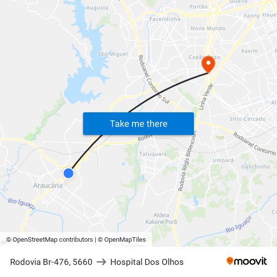 Rodovia Br-476, 5660 to Hospital Dos Olhos map