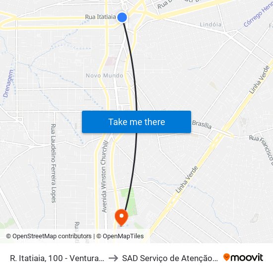 R. Itatiaia, 100 - Ventura Shopping to SAD Serviço de Atenção Domiciliar map