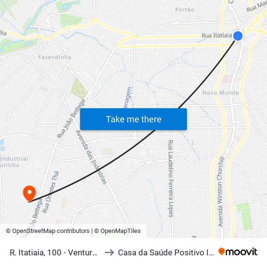 R. Itatiaia, 100 - Ventura Shopping to Casa da Saúde Positivo Informática map