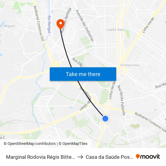 Marginal Rodovia Régis Bittencourt (Br 116) - Ceasa to Casa da Saúde Positivo Informática map