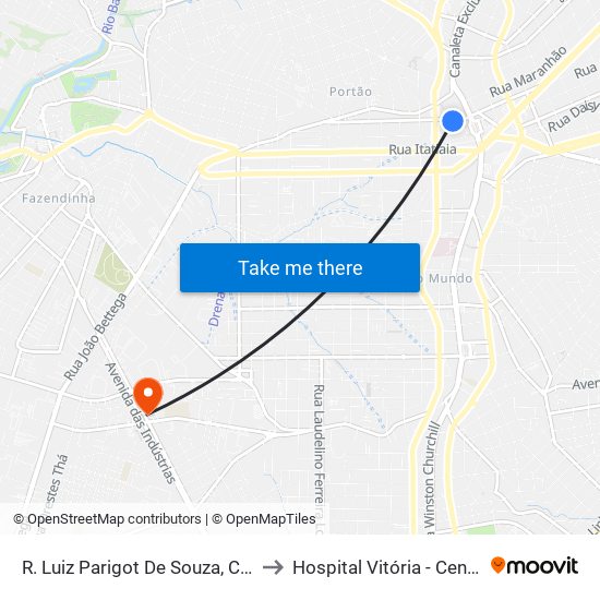 R. Luiz Parigot De Souza, Colégio Bagozzi to Hospital Vitória - Centro Cirúrgico map