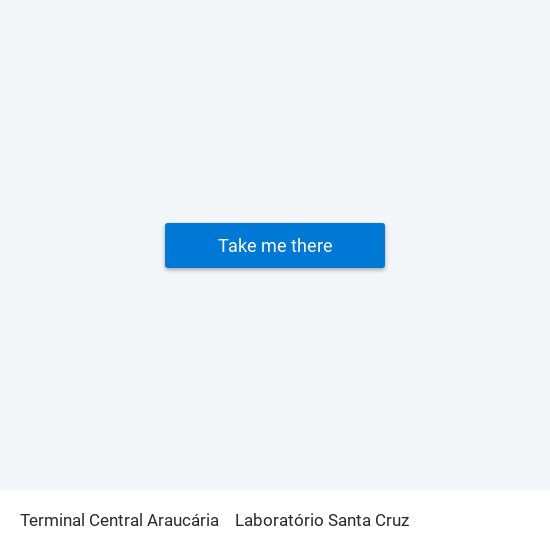 Terminal Central Araucária to Laboratório Santa Cruz map