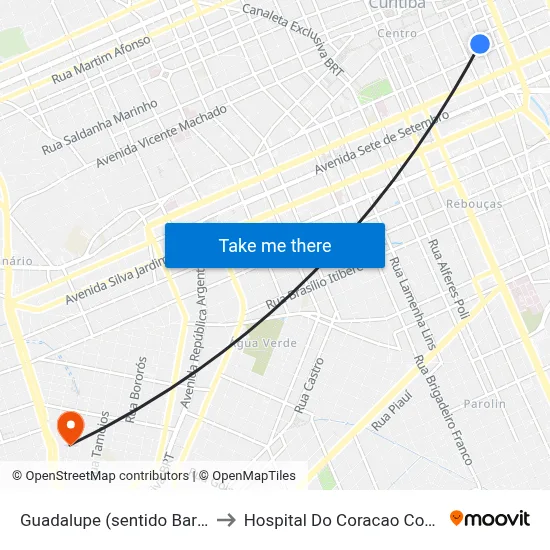 Guadalupe (sentido Barreirinha) to Hospital Do Coracao Constantino map