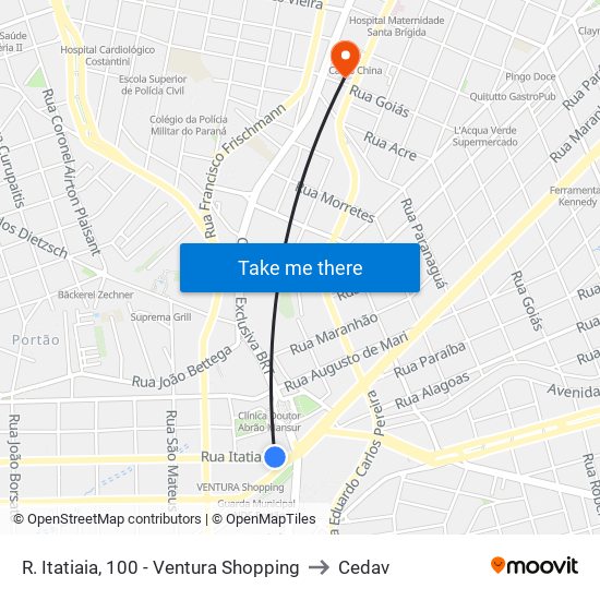 R. Itatiaia, 100 - Ventura Shopping to Cedav map