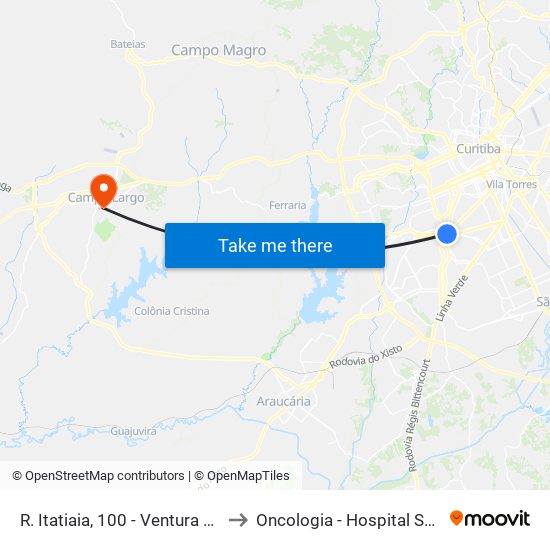 R. Itatiaia, 100 - Ventura Shopping to Oncologia - Hospital São Lucas map