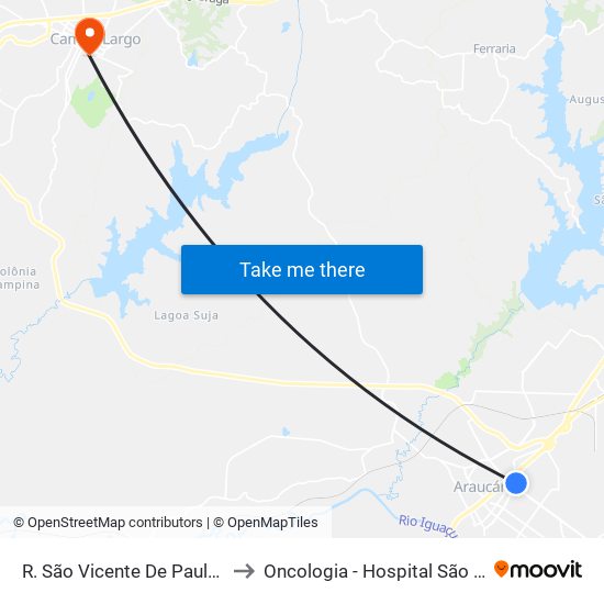 R. São Vicente De Paulo, 822 to Oncologia - Hospital São Lucas map